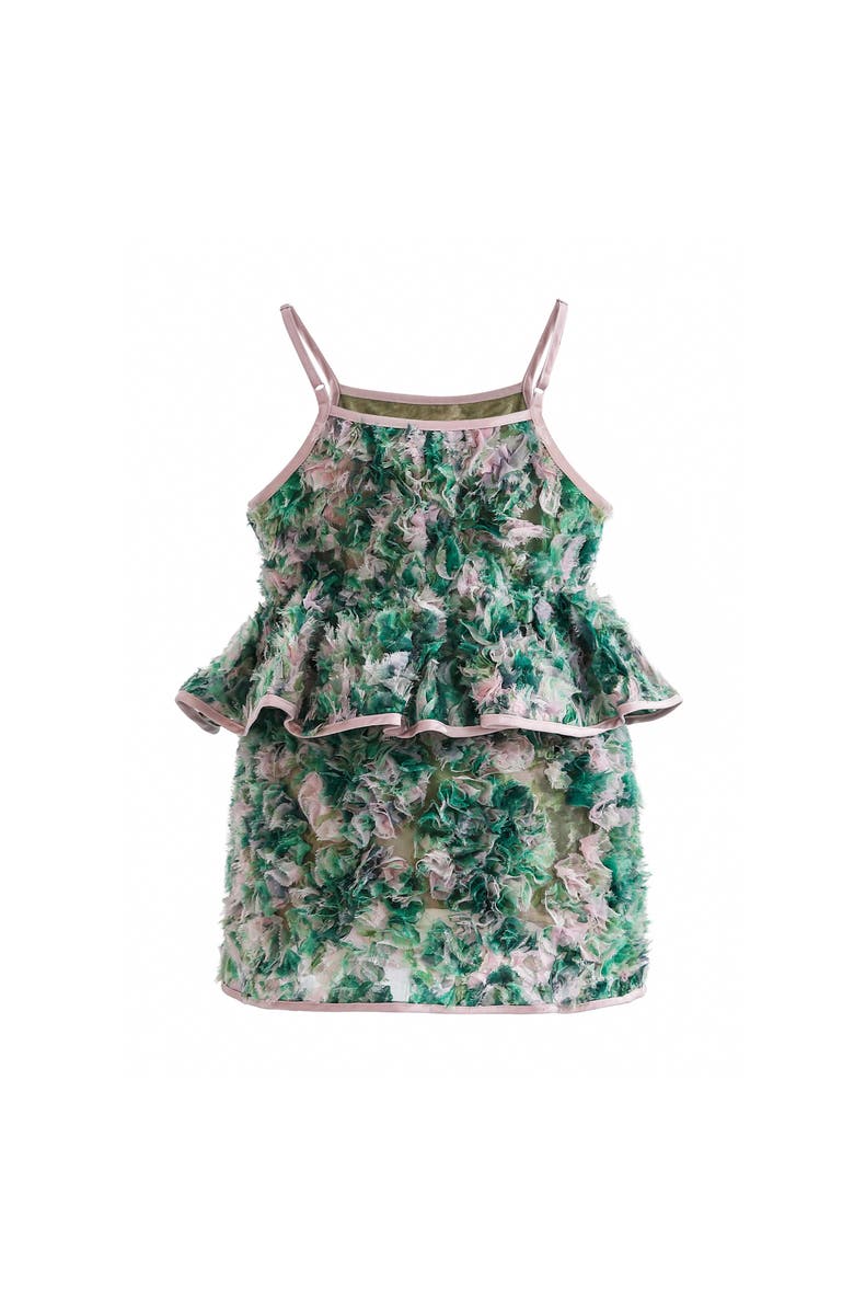 Tulleen Zinnia Textured Skirt Set, Alternate, color, Green