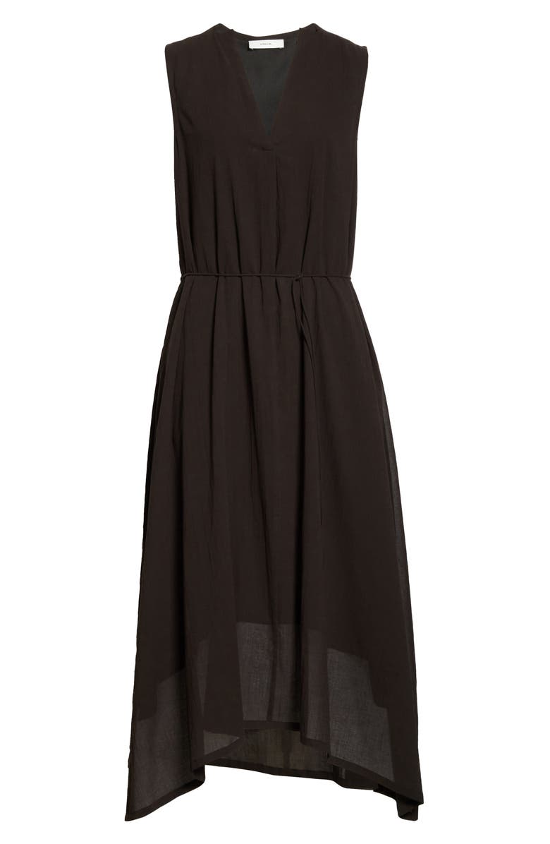 Vince Drawstring V-Neck Midi Dress, Alternate, color, 