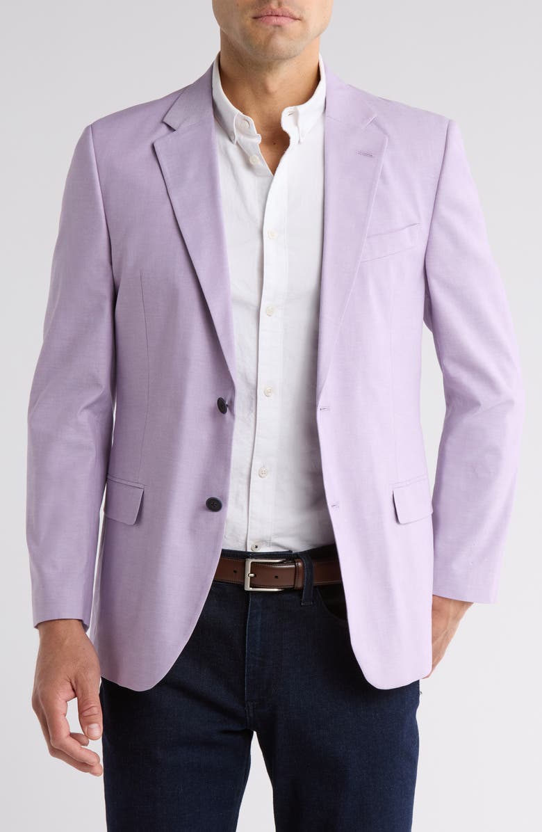 Nautica Purple Solid Stretch Cotton Sport Coat, Main, color, Purple