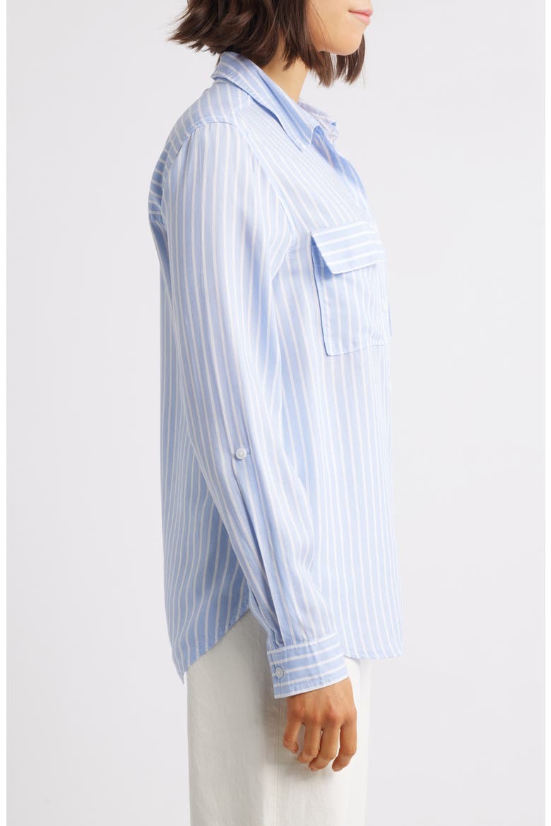 Farrah Stripe Button-Up Shirt, Alternate, color, WHISPER LILAC