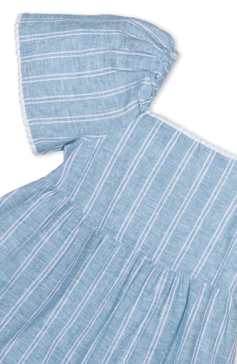 Hope & Henry Girls' Flounce Sleeve Tiered Linen Dress, Kids, Alternate, color, 
