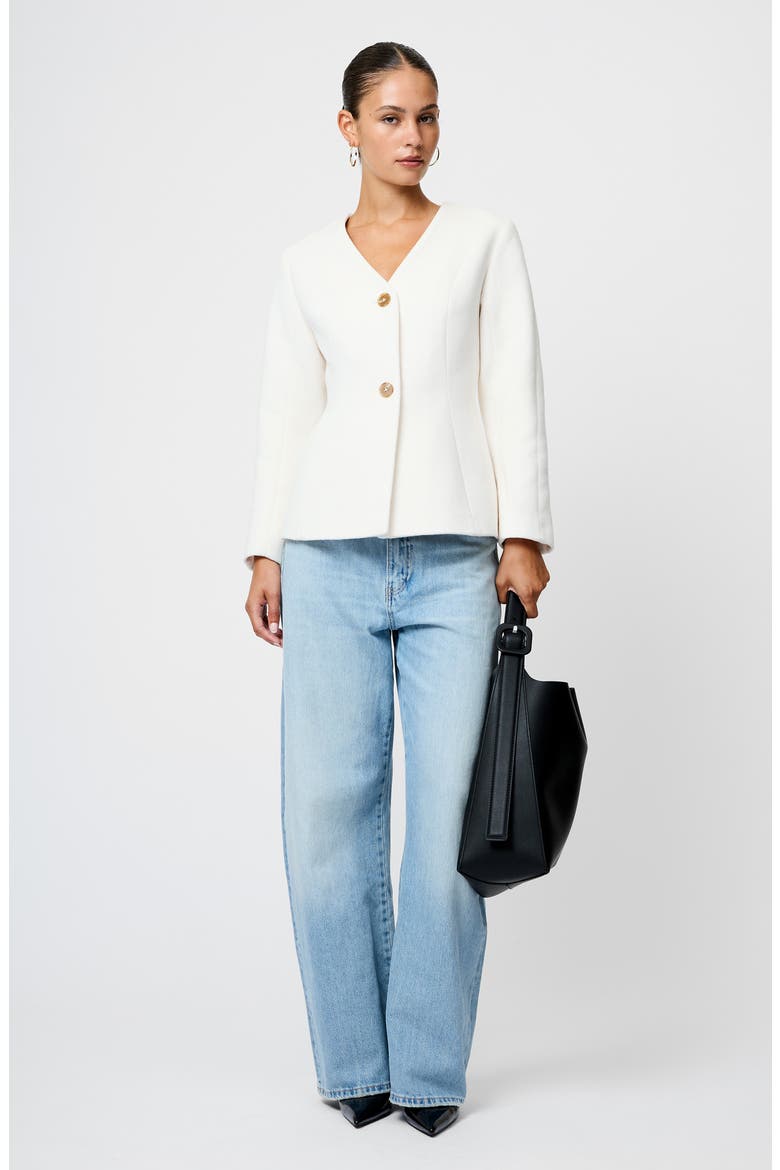 Boiled Wool Jacket, Alternate, color, PORCELAIN CREAM