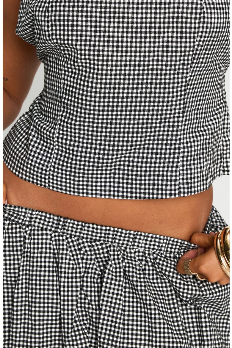 More My Jam Cotton Blend Gingham Top & Shorts Set, Alternate, color, BLACK / WHITE