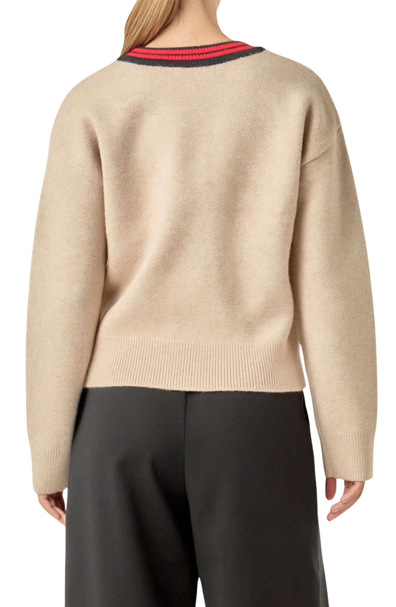 English Factory Beaded Dachshund Sweater (Women) | Nordstrom
