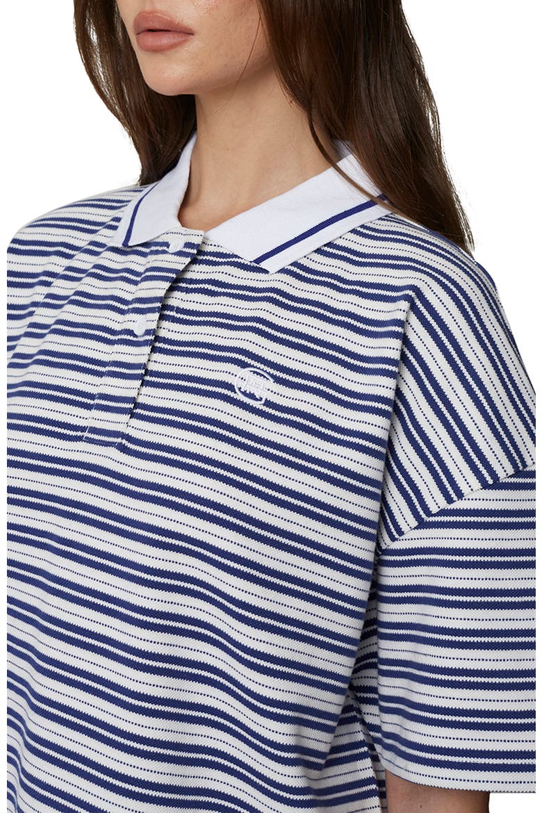 Short Sleeve Striped Polo, Alternate, color, Blue