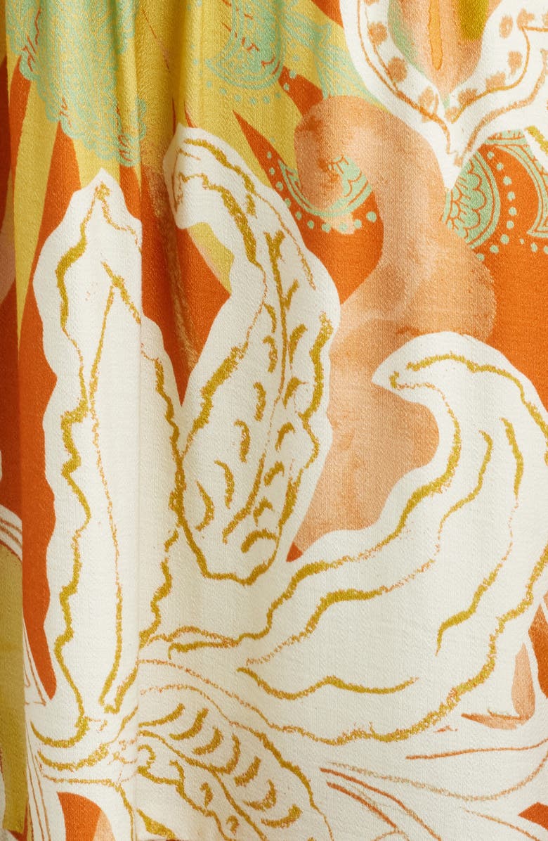 FLYING TOMATO Floral Print Sleeveless Maxi Dress, Alternate, color, Brick