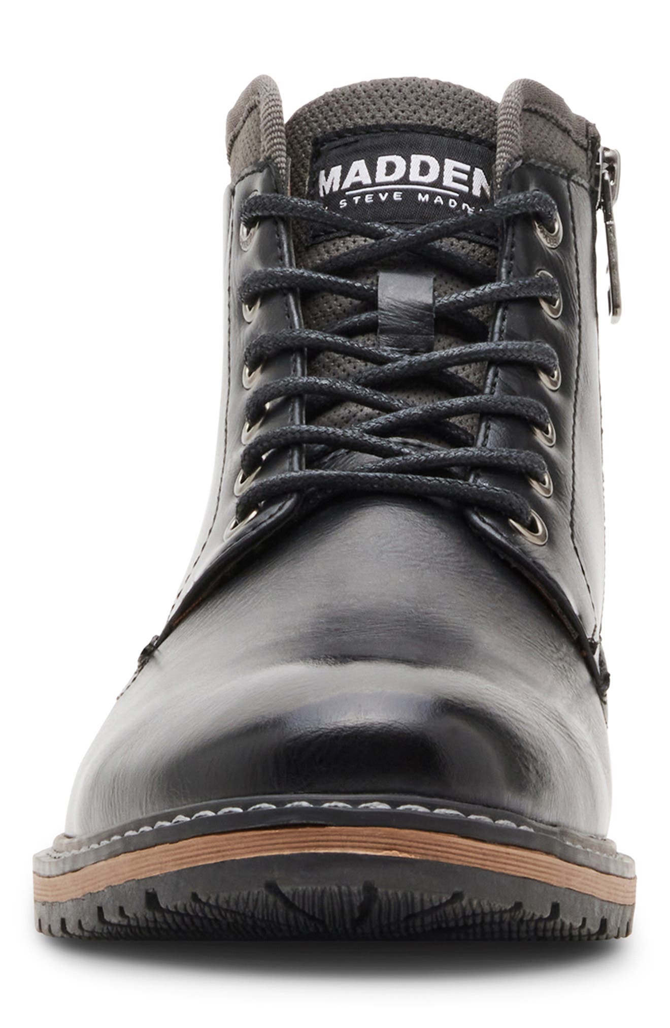 MADDEN Taskorn Combat Boot, Alternate, color, Black Leather Pu