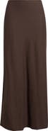 Open Edit Linen Blend Column Maxi Skirt
