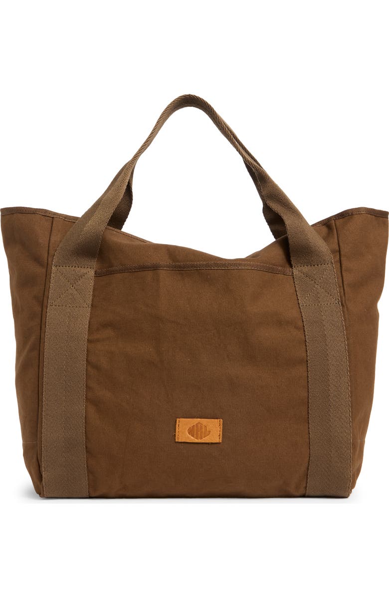 New Amsterdam Leatherworks Liliana Large Canvas Tote Bag, Main, color, Espresso