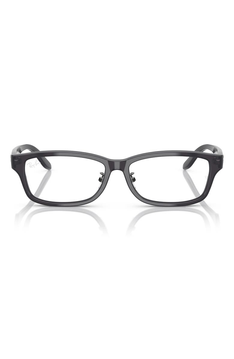Ray-Ban 57mm Rectangular Optical Glasses, Main, color, Dark Grey