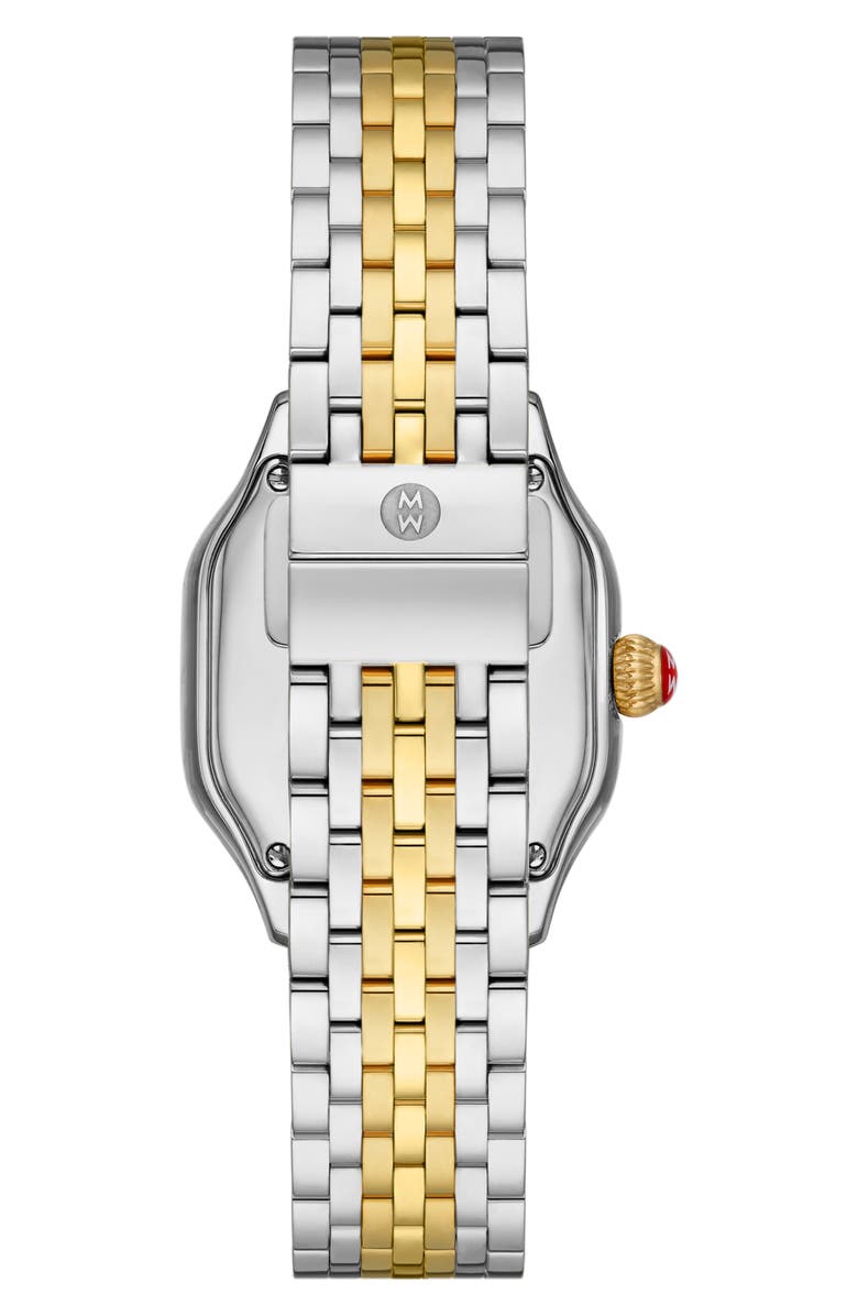 MICHELE Meggie Two-Tone Mother-of-Pearl & Diamond Dial Bracelet Watch, 29mm, Alternate, color, Two Tone
