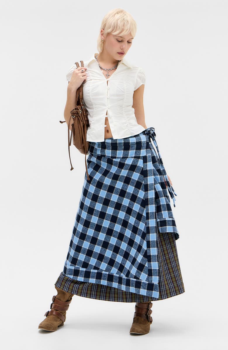 BDG Urban Outfitters Nadine Stripe Ruched Seam Button-Up Top, Alternate, color, White