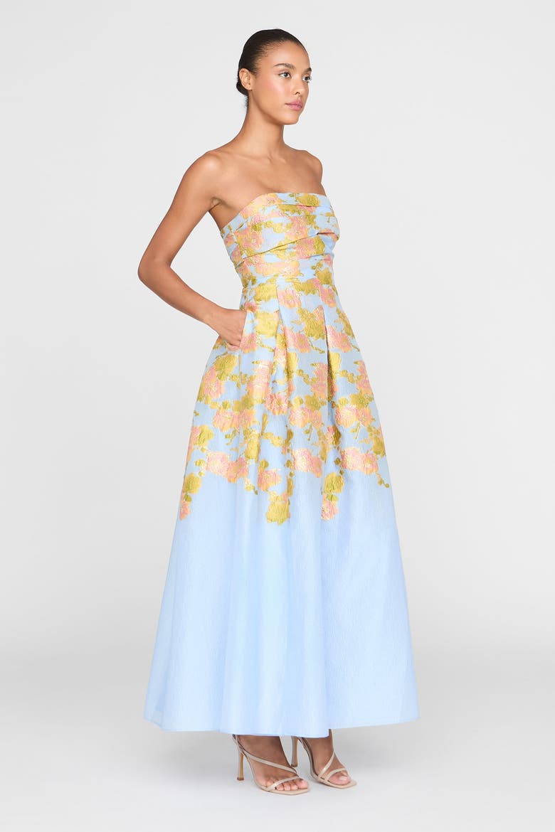 Leia Jacquard Dress, Alternate, color, Serenity Blue