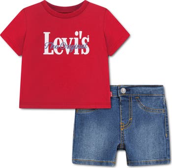 Levi's Ensemble Pyjama Bébé Garçon Tie Dye Logo - T-shirt + Short Confort Ultra Doux