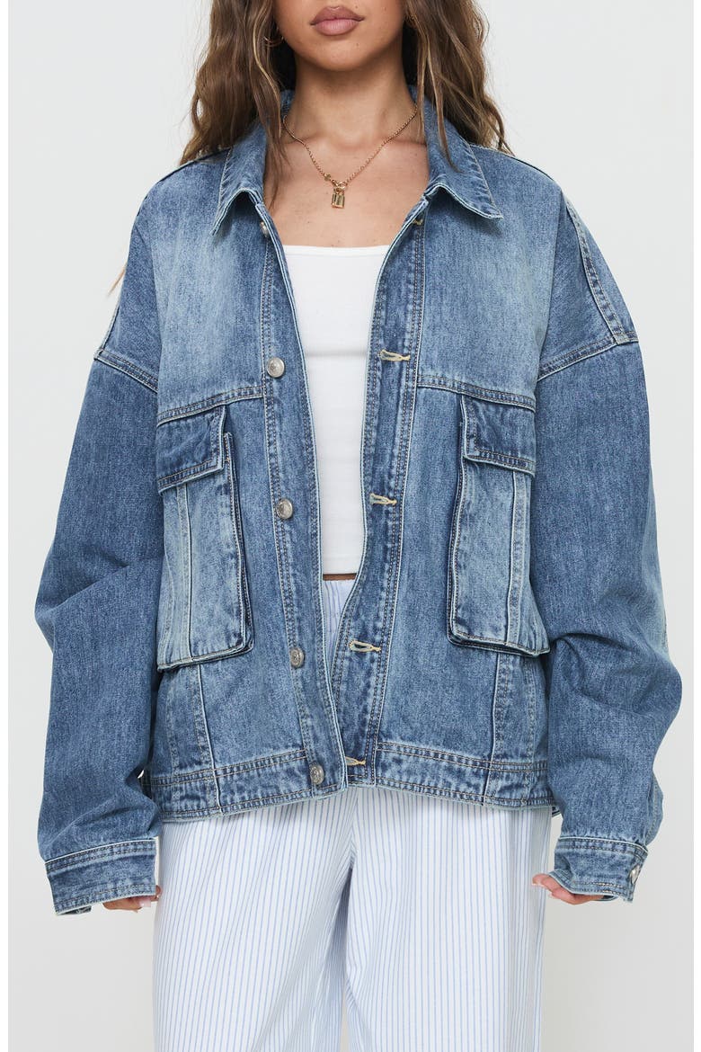 Kier Oversize Denim Jacket, Main, color, BLUE