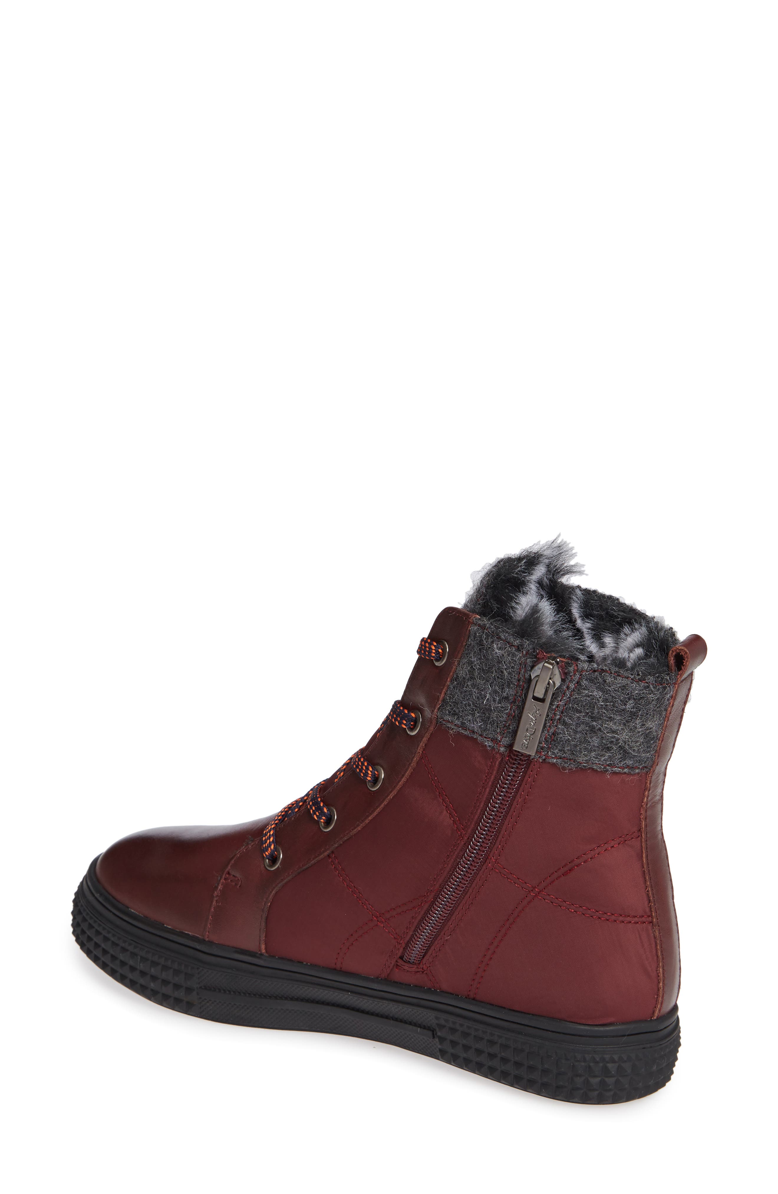 Ithaca Waterproof Sneaker Bootie, Alternate, color, BURGUNDY LEATHER