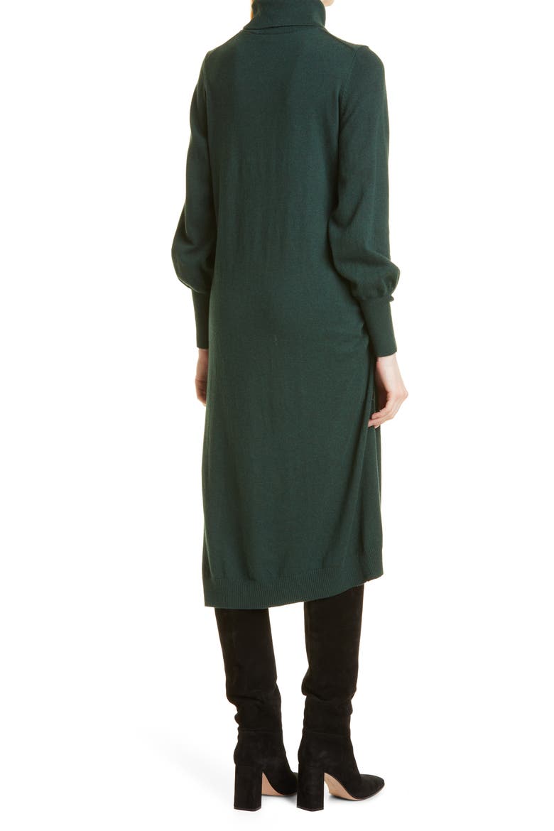 Aavvaa Long Sleeve Cotton & Wool Blend Sweater Dress, Alternate, color, GREEN