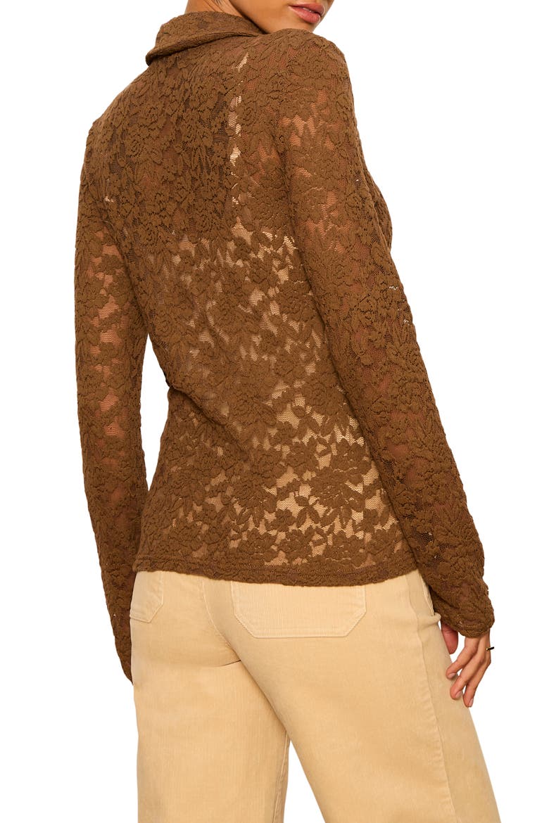 Dreamer Lace Shirt, Alternate, color, COCOA POWDER BROWN