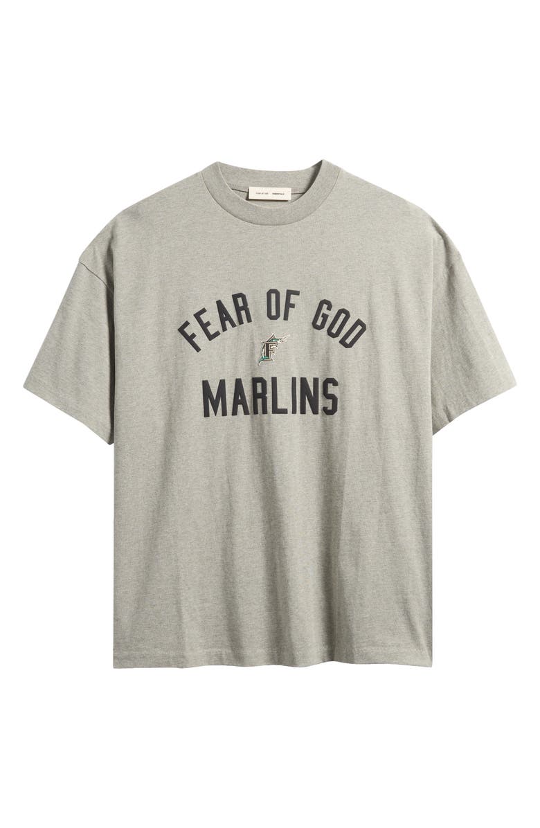 Fear of God Essentials x MLB Marlins 90s Fit Graphic T-Shirt, Alternate, color, Warm Heather