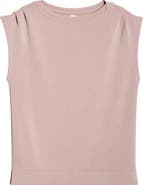 Zella Soft Luxe Knit Gathered Shoulder Top