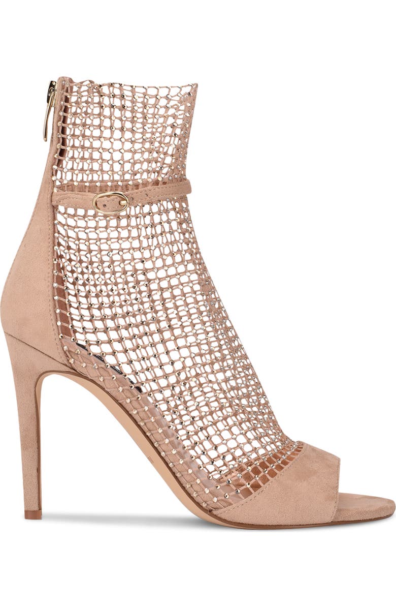 Nine West Imery Rhinestone Fishnet Bootie, Alternate, color, Light Natural 110