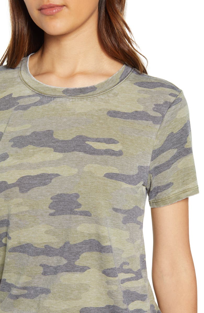 Lucky Brand Camo Print Crewneck Cotton Blend Tee, Alternate, color, 