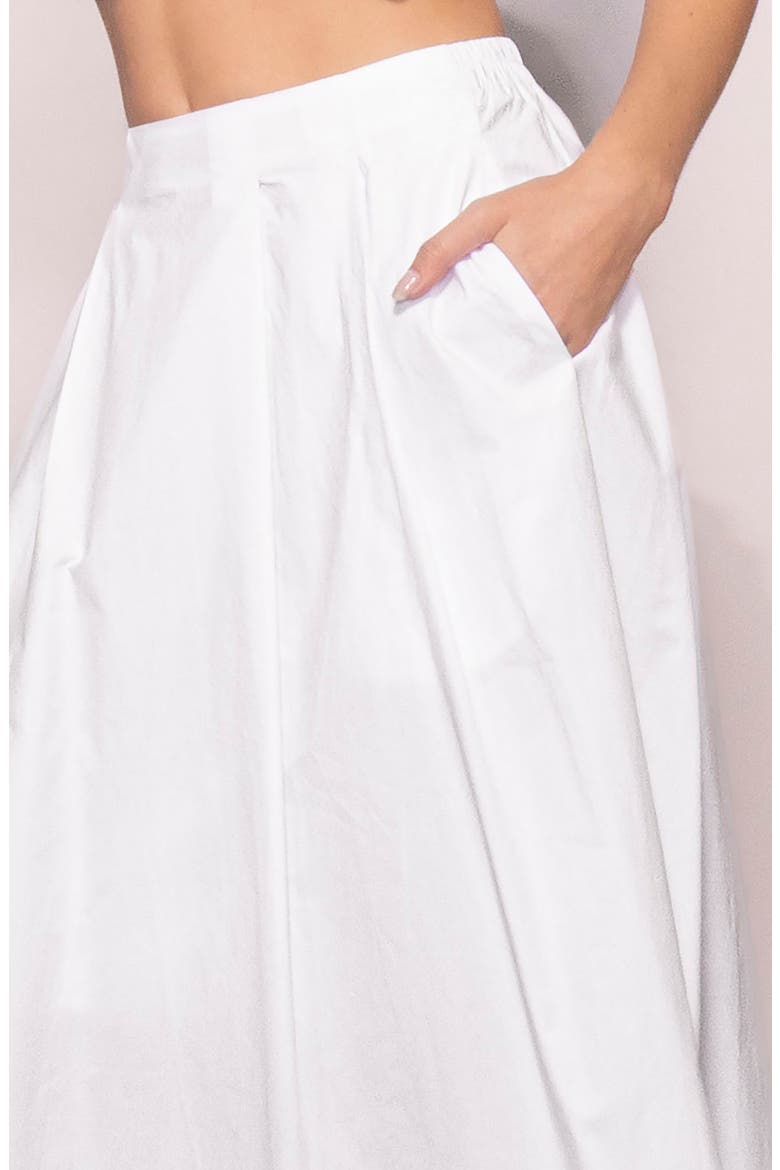 Lemon Poplin A-Line Maxi Skirt, Alternate, color, WHITE