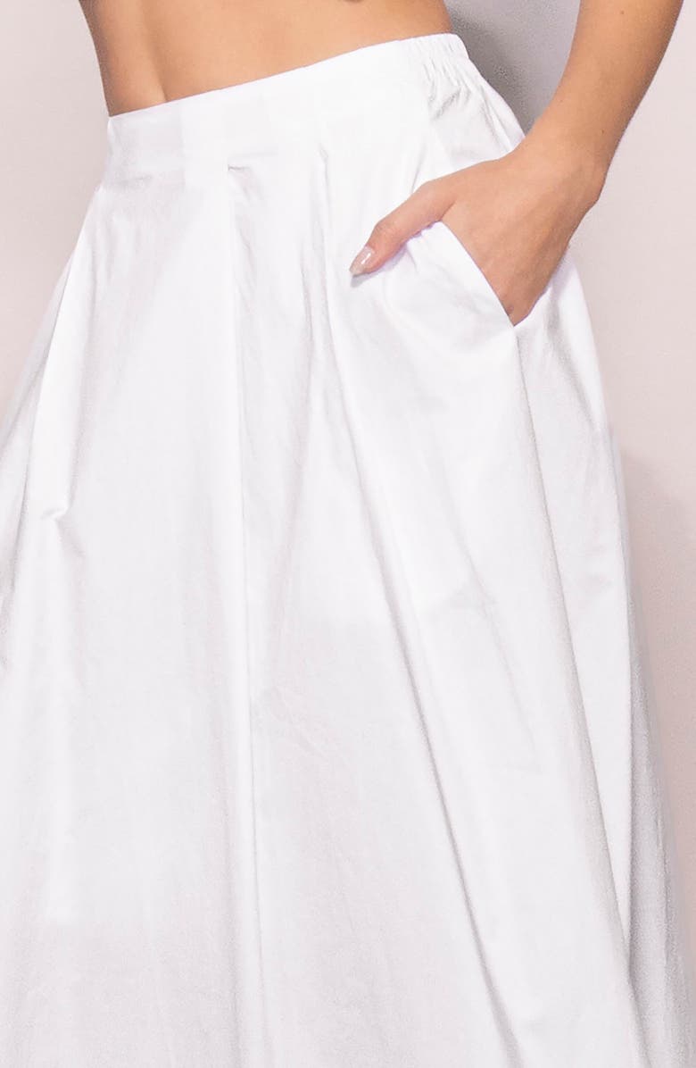 MELLODAY Lemon Poplin A-Line Maxi Skirt, Alternate, color, White