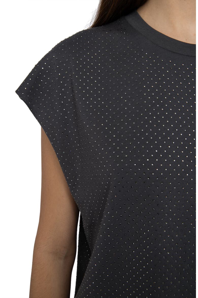 Cloe Strass Crystal Embellished Dolman Sleeve Top, Alternate, color, MEDIUM GREY