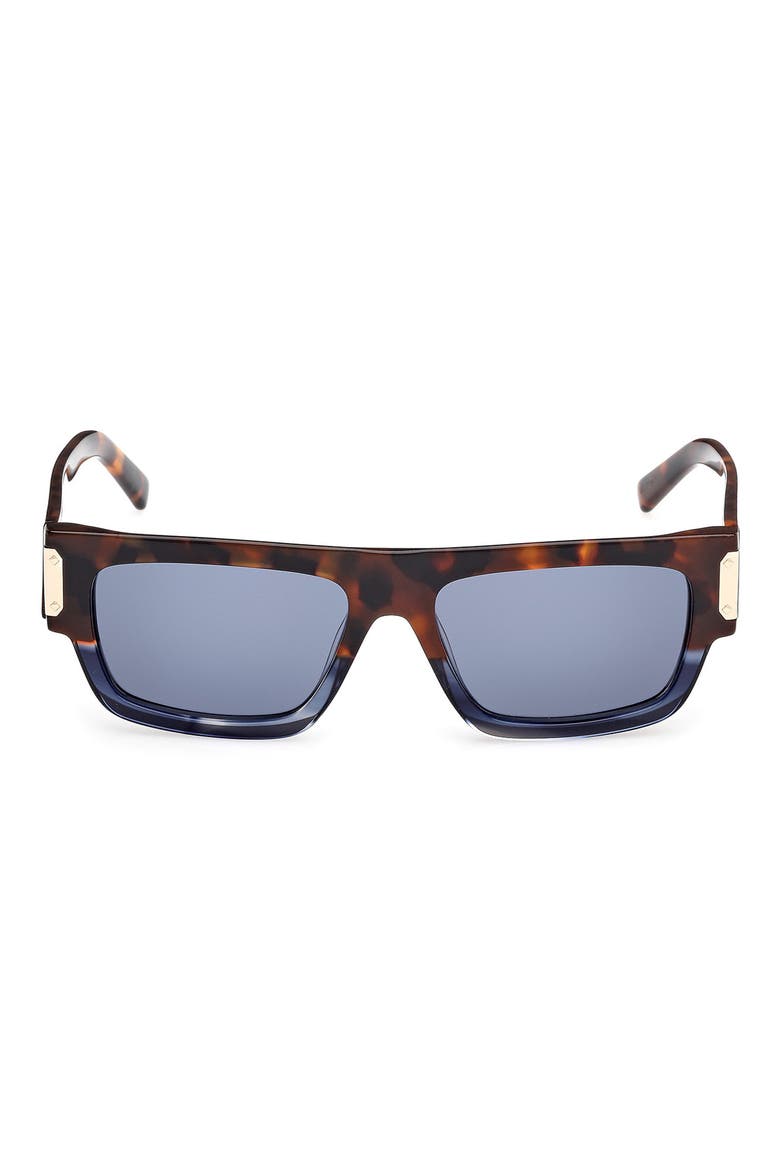54mm Polarized Rectangular Sunglasses, Main, color, HAVANA/ OTHER / BLUE