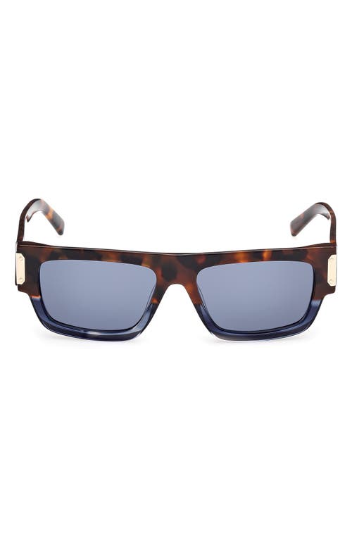 Mcm 54mm Polarized Rectangular Sunglasses In Havana/other/blue