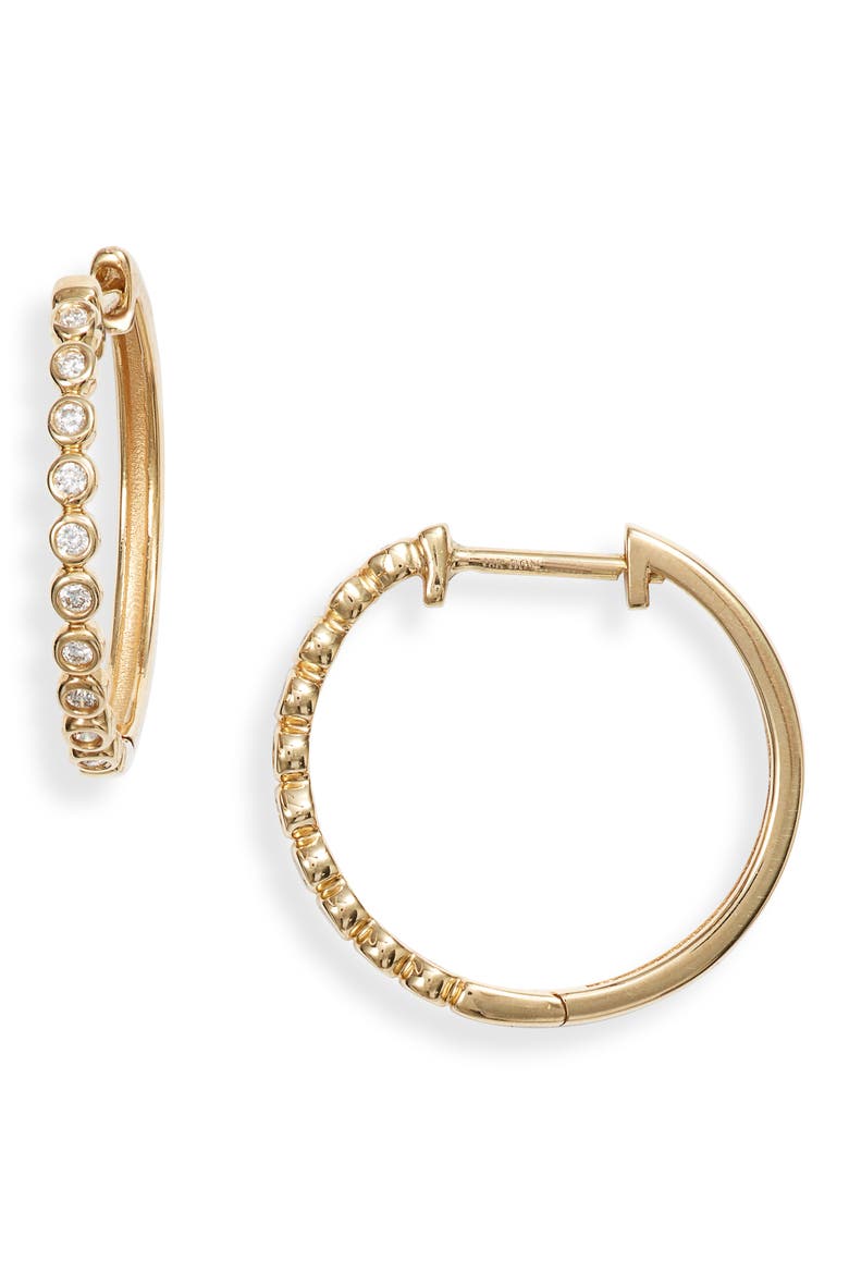 Monaco Beaded Diamond Hoop Earrings (Nordstrom Exclusive), Main, color, YELLOW GOLD/ DIAMOND