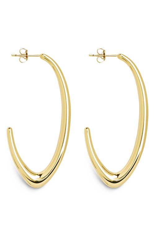 Sterling Forever Azalea Thin Tube Hoop Earrings In Gold