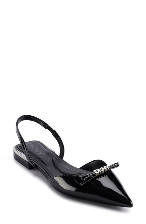 Dkny Mahaska Slingback Pointed Toe Flat In Black