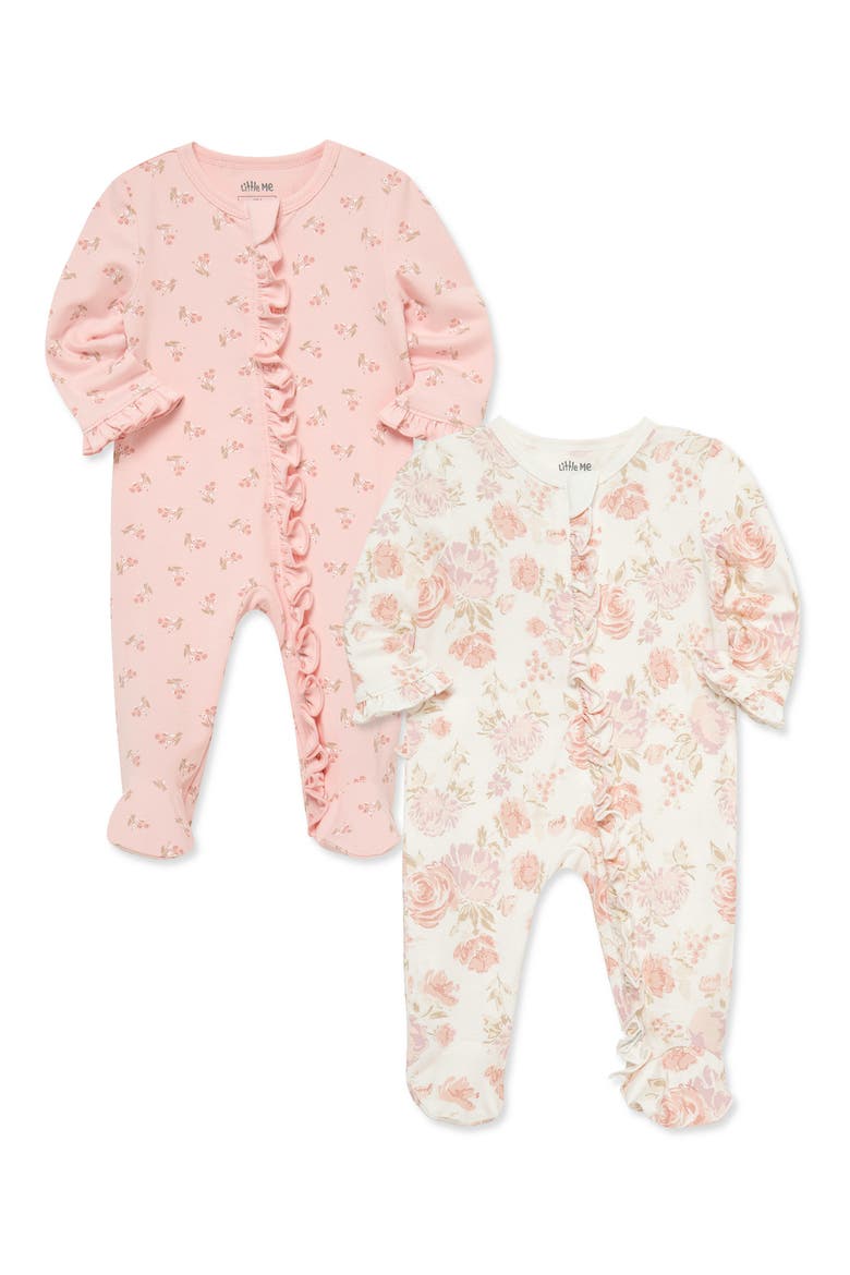 Fab Floral Pack of 2 Footies, Alternate, color, PINK FLORAL