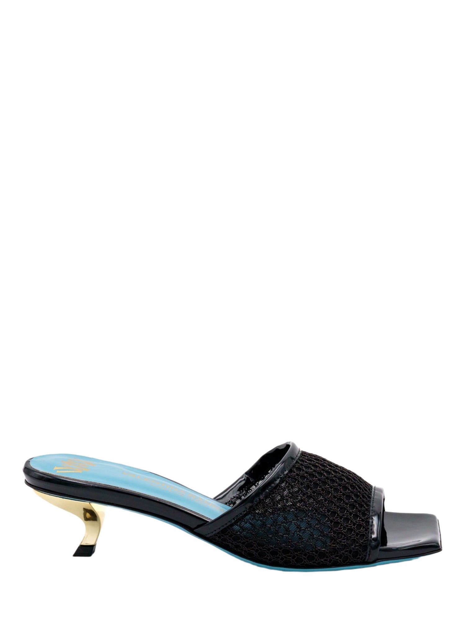 Valentina Rangoni Vesta Low Heel Mesh Slide, Alternate, color, Black Nadina