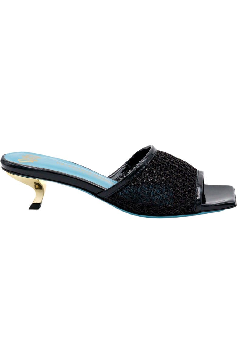 Valentina Rangoni Vesta Low Heel Mesh Slide, Alternate, color, Black Nadina