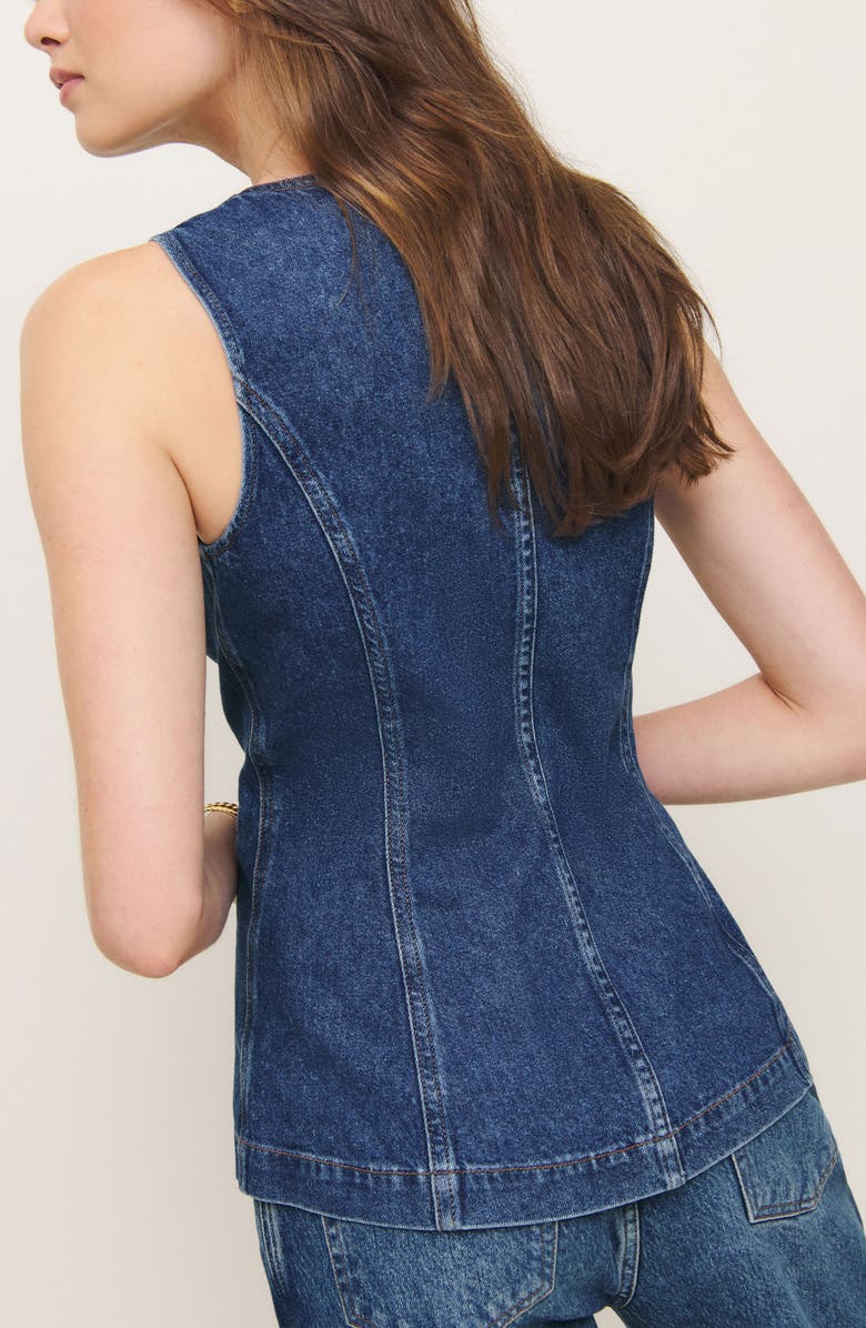 Reformation Ophelia Sleeveless Denim Top, Alternate, color, 