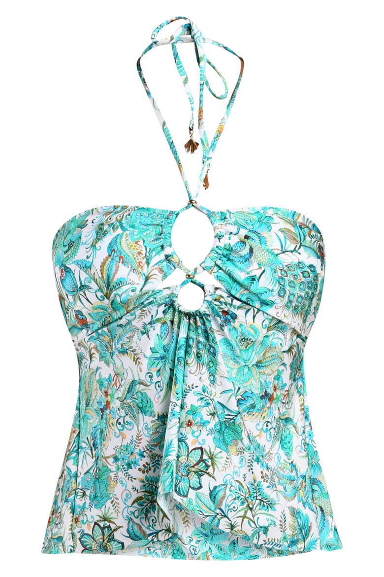 Free Spirit Halter Tankini Top, Alternate, color, BLUE/ GREEN MULTI