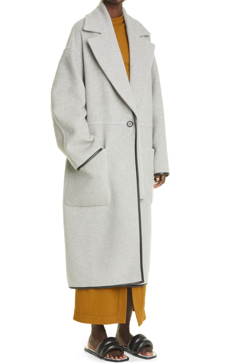 Proenza Schouler Oversize Double Face Cashmere Coat with Removable Collar, Alternate, color,