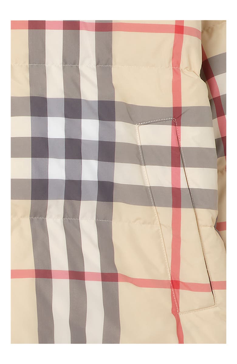 Burberry Check Puffer Jacket, Alternate, color, Pale Stone