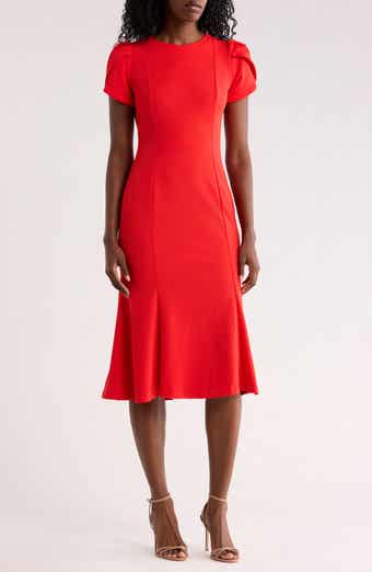 Calvin Klein Tulip Sleeve Midi Dress