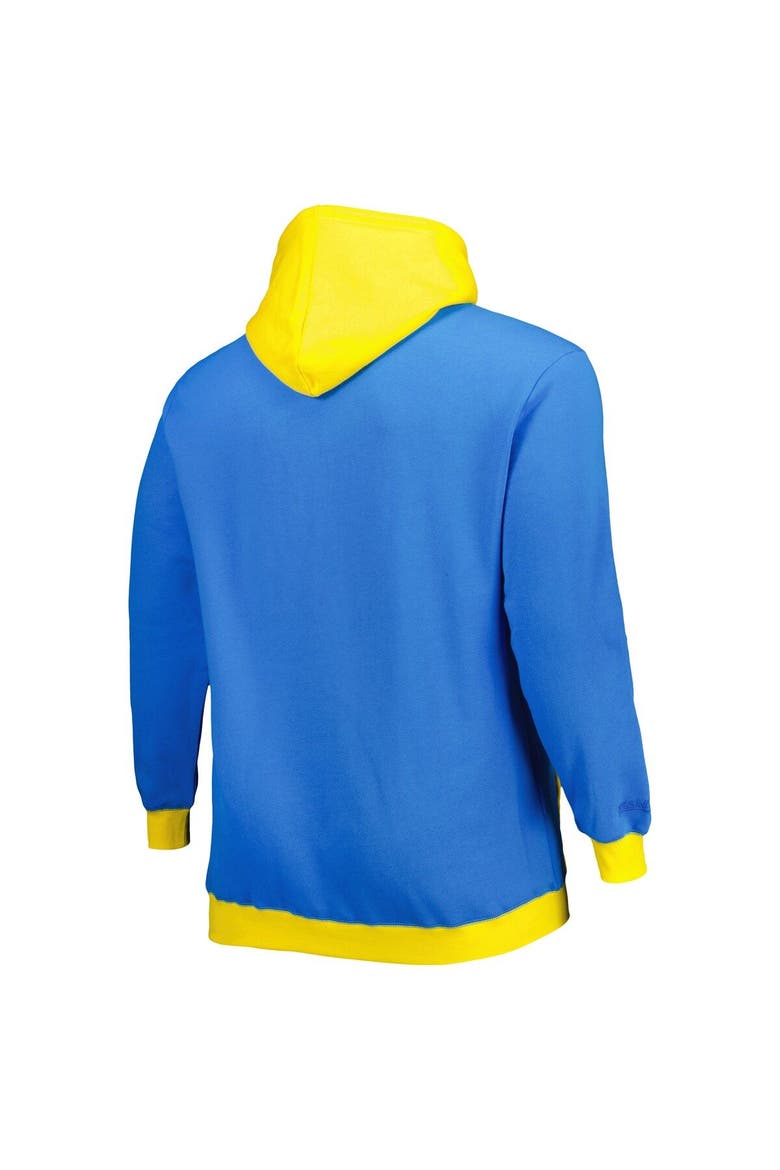Men's Mitchell & Ness Powder Blue/Gold Los Angeles Chargers Big & Tall Big Face Pullover Hoodie, Alternate, color, Powder Blue