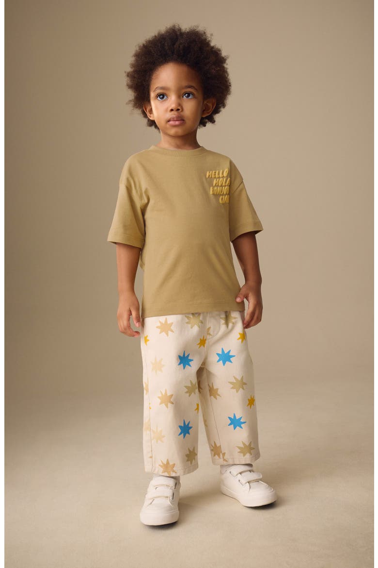 Kids' Hello Motif Graphic T-Shirt, Alternate, color, BROWN