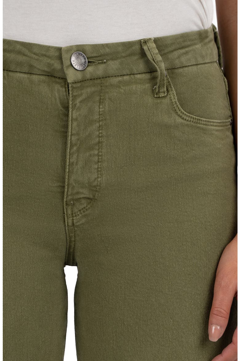 Meg Fab Ab Raw Hem High Waist Ankle Wide Leg Jeans, Alternate, color, OLIVE