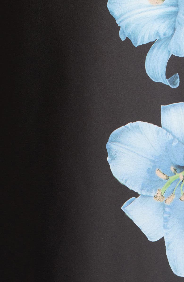 Vince Camuto Floral Wide Leg Pull-On Pants, Alternate, color, Sky