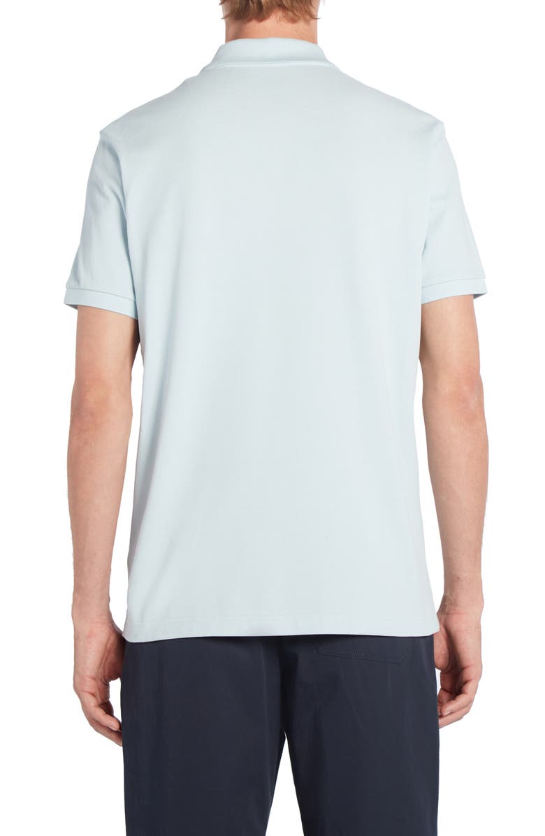 Moncler Logo Patch Cotton Piqué Polo, Alternate, color, Baby Blue