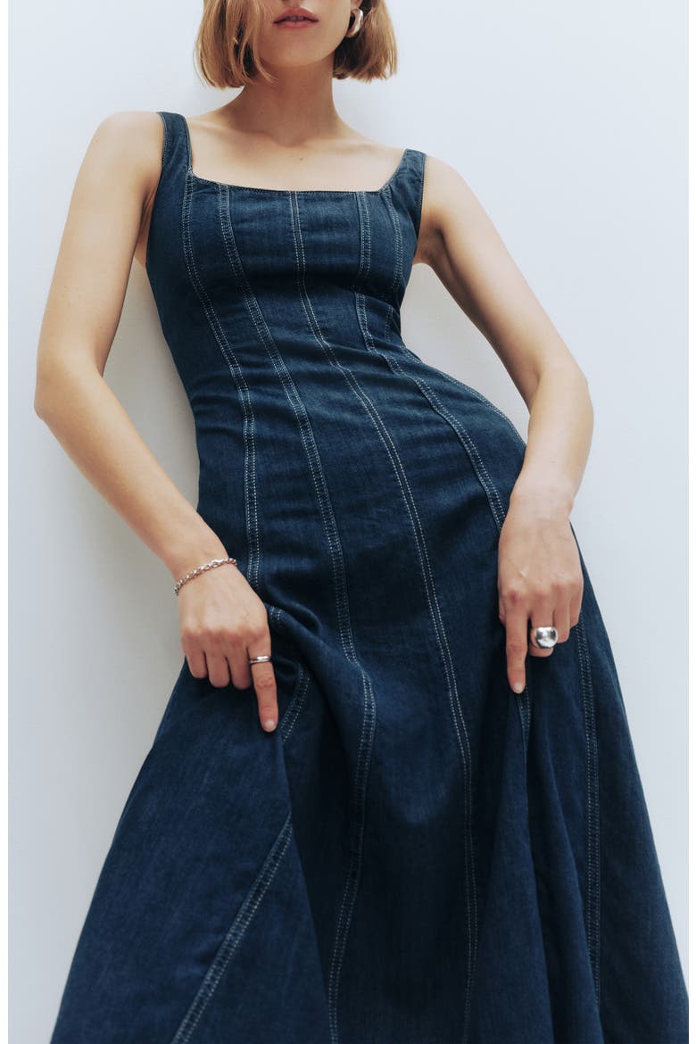 Amory Denim Dress, Alternate, color, CASPIAN