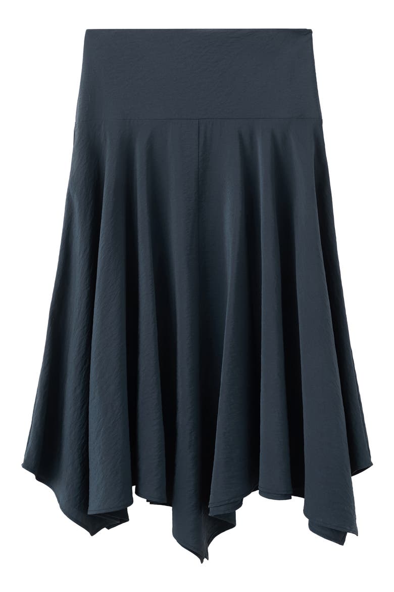 Handkerchief Hem Midi Skirt, Alternate, color, NAVY