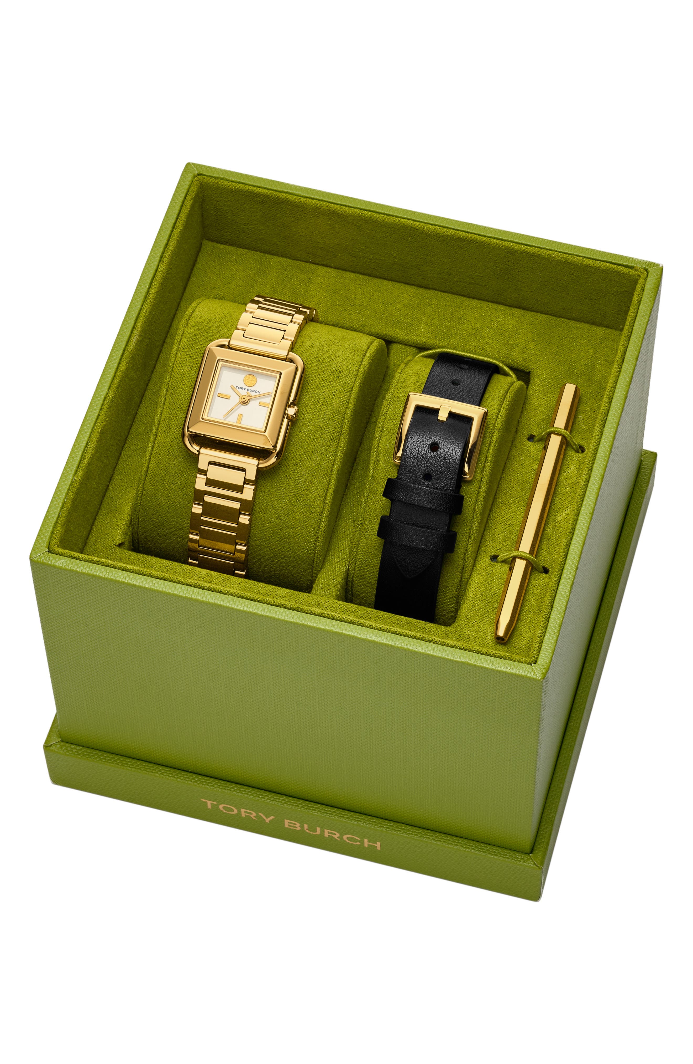 Tory Burch The Small Kira Square Bracelet Watch Set, 18mm x 18mm